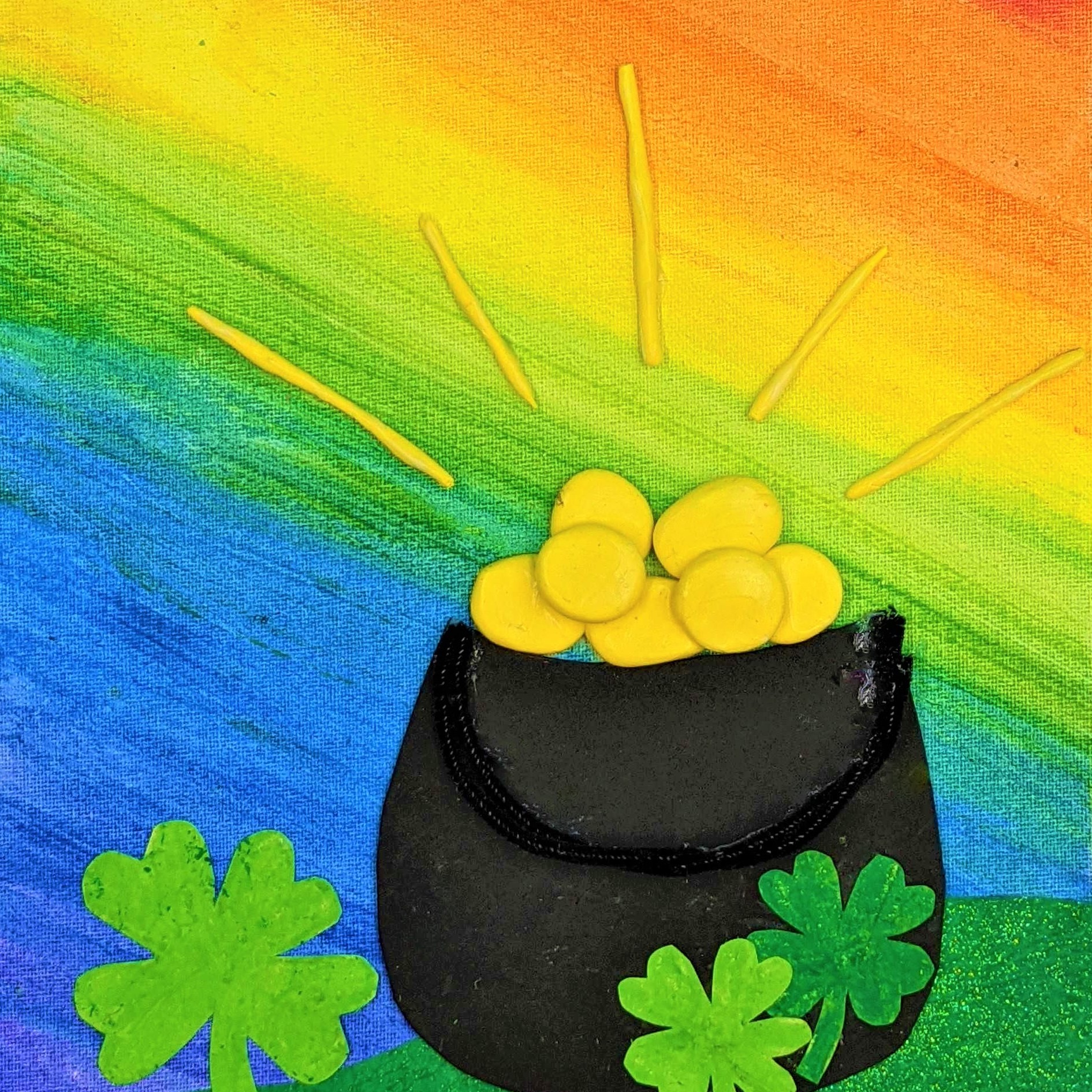 Kidcreate Studio - Chicago Lakeview, St. Patrick's Day Rainbow on Canvas Art Project